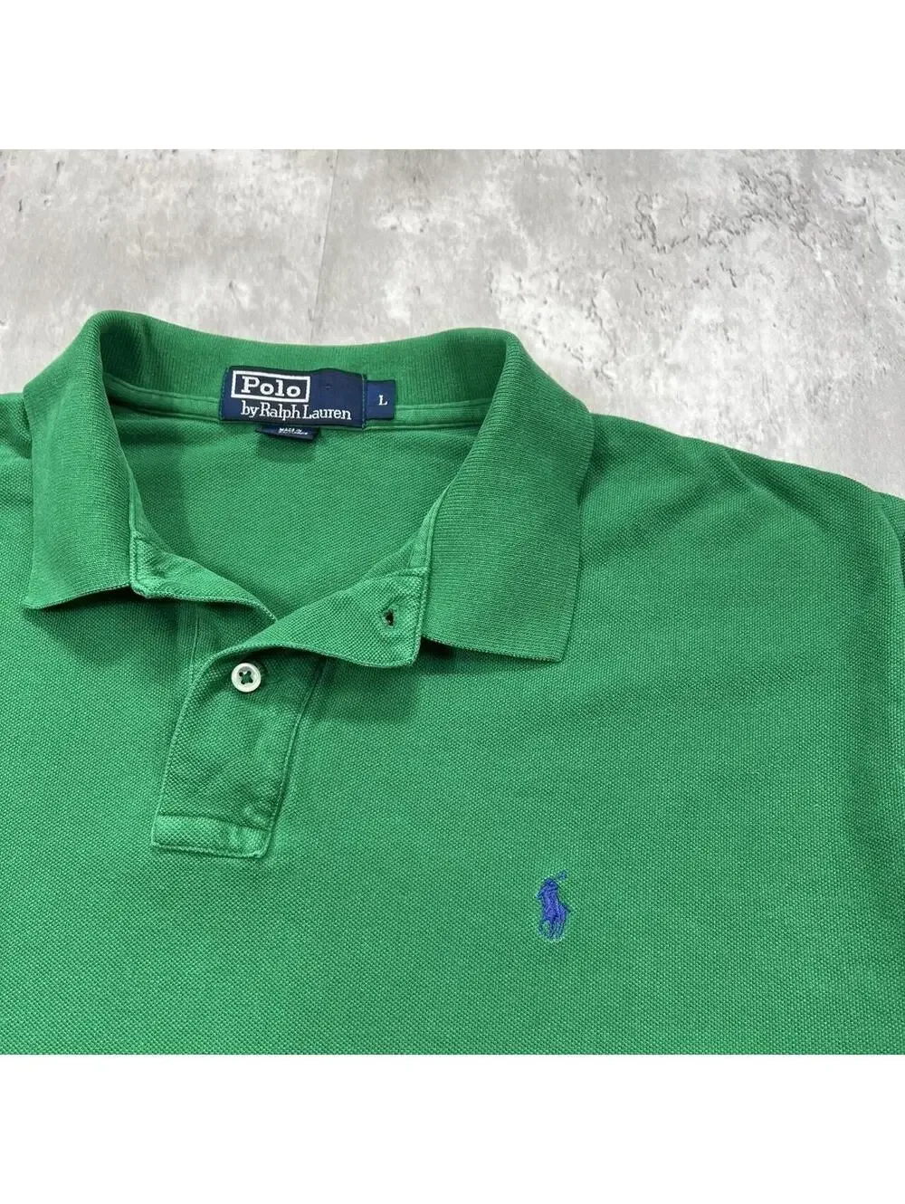Vintage Polo Ralph Lauren Green Polo Shirt Blue Pony Y2K